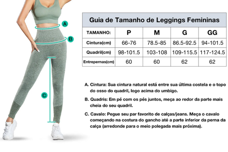 Calça Legging Esportiva Academia Cintura Alta Elástica Sem Costura